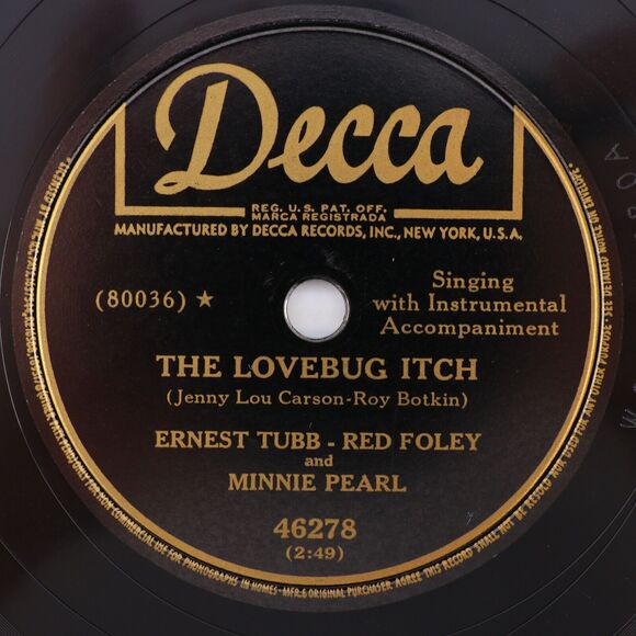 Red Foley, Ernest Tubb - Texas Vs Kentucky/Lovebug Itch 1950 78rpm Record 46278 - Picture 3 of 16